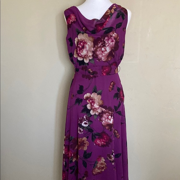 Floral Purple Maxi Dress - Picture 1 of 8